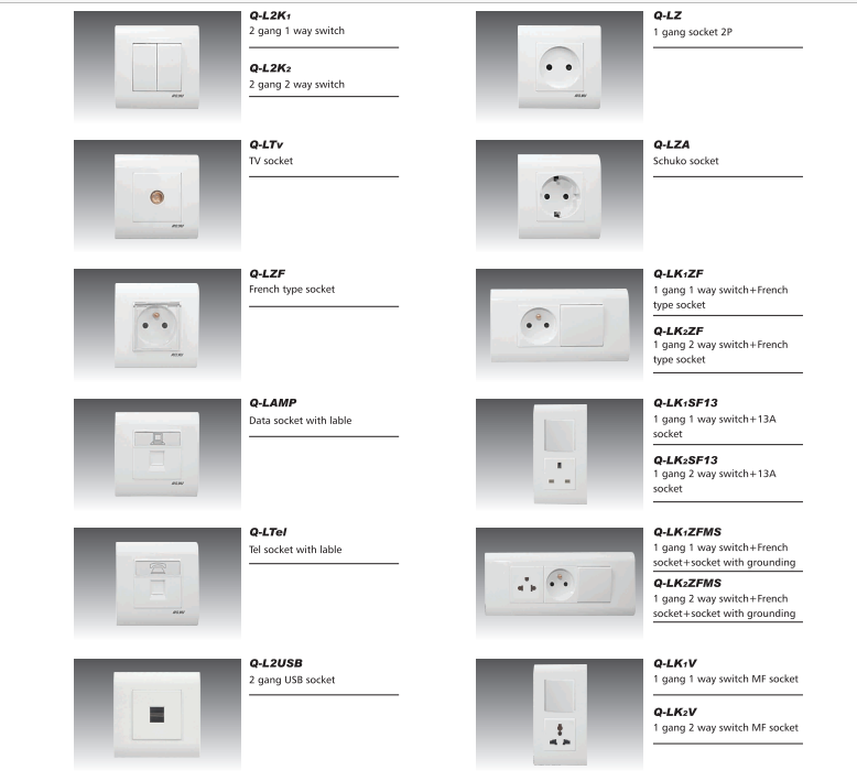 New Design Wall Switch and Socket